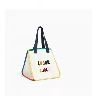 Z home embroidered cotton bag shopping bag shopping bag color color color fresh Hand bag box lunch bag cotton Women's bag shoulder bag