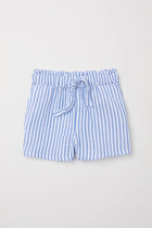 Summer thin Striped Striped Shorts Girl Light Blue Summer Pants Double Layer Yarn Shorts Pants