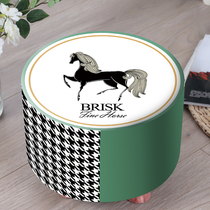 Solid wood round low stool cover childrens sofa mushroom stool cover red household cartoon small bench cover universal dustproof