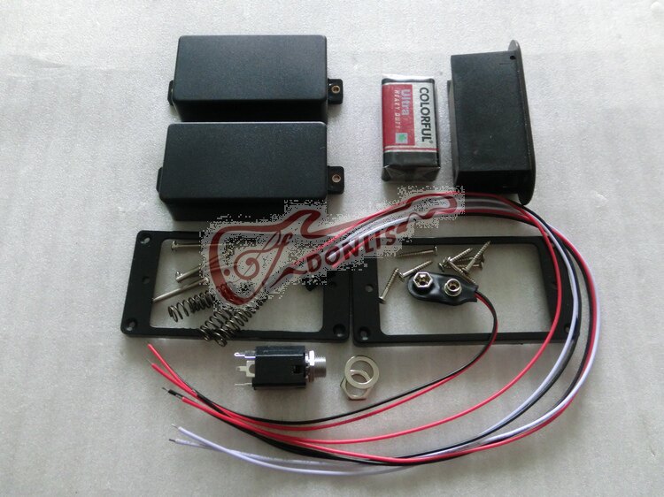 Звукосниматель 东礼全封闭主动式电吉他双拾音器树脂密封陶瓷5备放大套装带电池 DONLIS