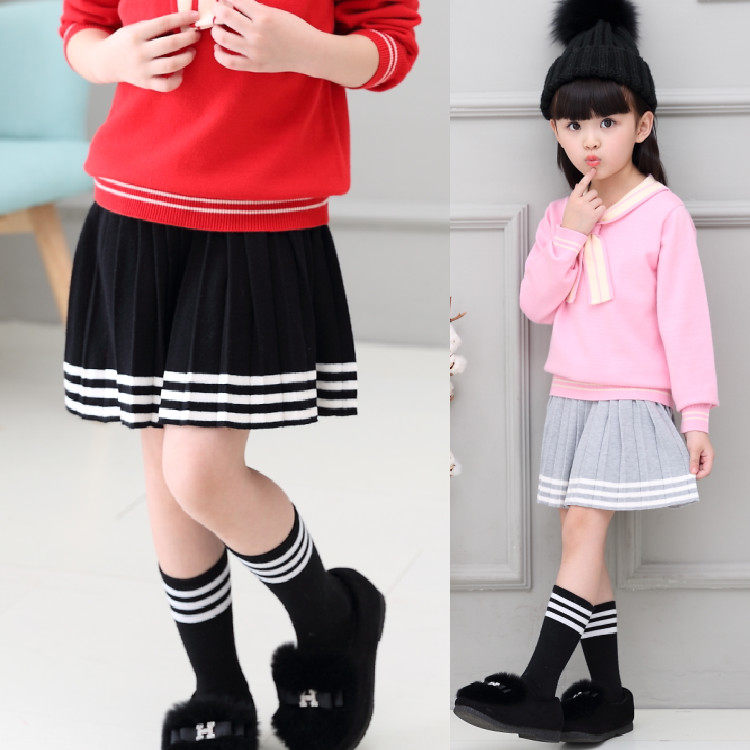 2022 new autumn clothes for girls and children in the middle and older children's short skirt knitted skirt bottoming children's clothing skirt pleated skirt