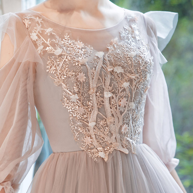 Bridesmaid dress female fairy temperament 2021 new summer long section thin bridesmaid dress dress wedding host dress