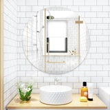 Круглая зеркальная наклейка на стенах сама -адгезия, настенная настенная туалетная туалетная туалет туалет туалет, туалетная туалетная туалет, висеть в туалетном стеклянном зеркале