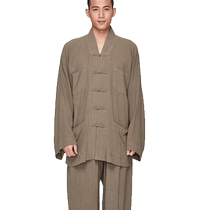 Ciyuan Monk Clothes Mens and Womens Short Gowns 2024 Summer Thin Cotton Summer Monk Clothes Small Gown Set Loose Version Short Gown