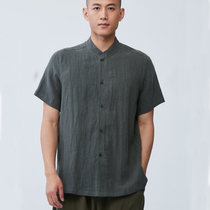 Ci Yuan original Chinese style spring and autumn mens shirt New Chinese style meditation lay suit Short sleeve long sleeve top 60858