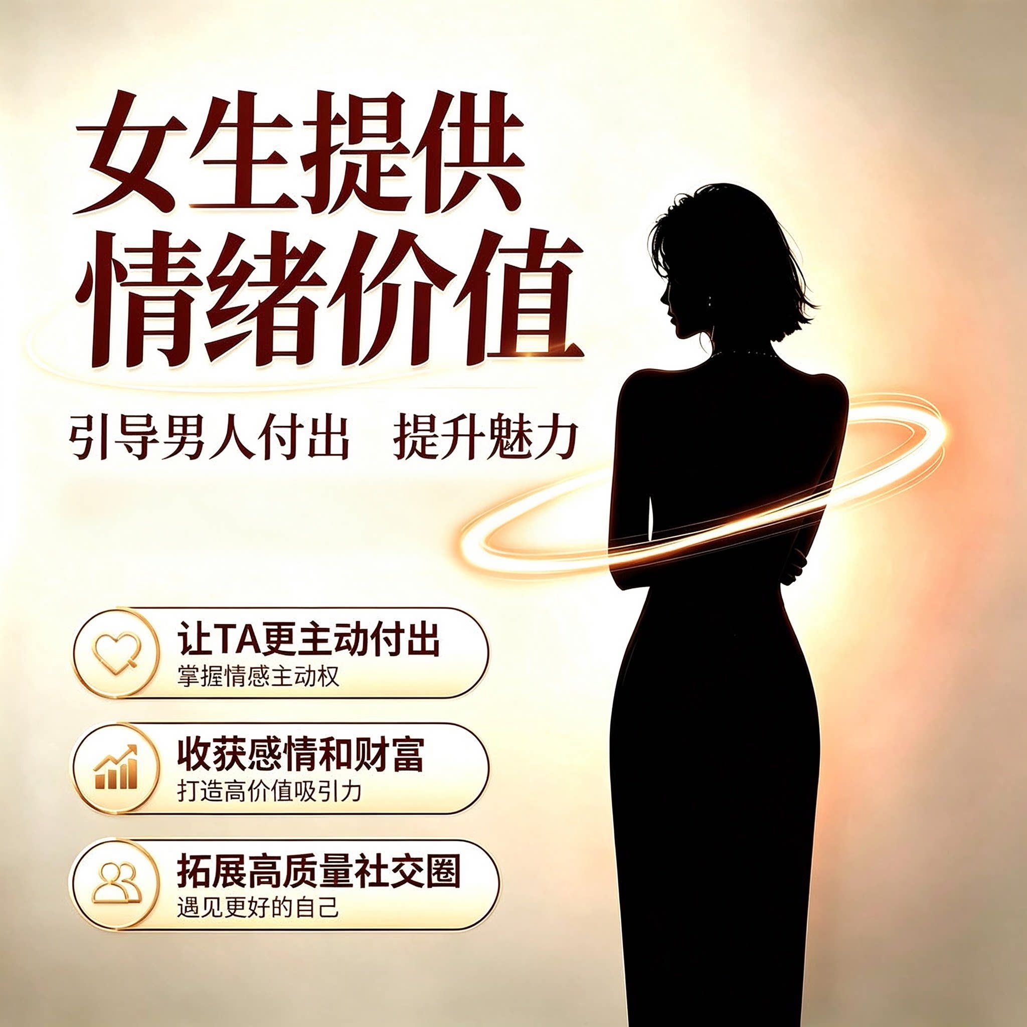 Phụ nữ cung cấp các khóa học về giá trị cảm xúc để hướng dẫn nam giới tự hoàn thiện bản thân và nâng cao sự quyến rũ, các bài giảng cảm xúc nâng cao để phát triển trong xã hội.
