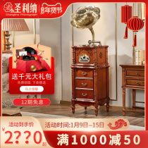 San Lina American style solid wood retro phonograph European living room vintage vinyl record player antique big speaker audio