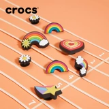 Crocs Кроксы, радужные тапочки в стиле Crocs, мигающий свет