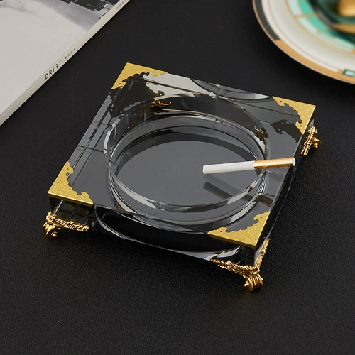 Креативная трендовая стеклянная большая пепельница для офиса, европейский стиль, делается под заказ