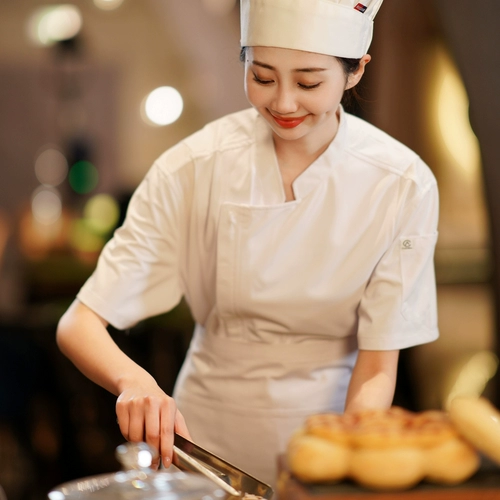 Униформа шеф-повара с короткими рукавами, летняя кухня, столовая, ресторан, отель, рабочая одежда, мужская рабочая одежда для шеф-повара, с длинными рукавами, для общественного питания