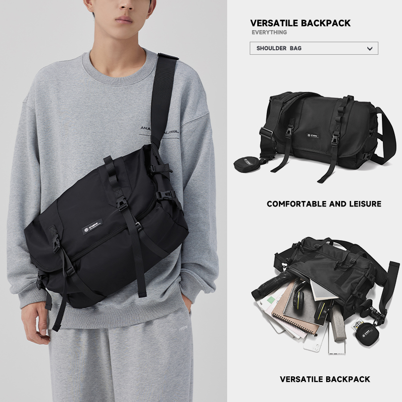 Wood Village Yao's Large Capacity Satchel 2023 New Functional Wind Tooling Diagonal Satchel Backpack Men's Fitness Sports Bag-Taobao