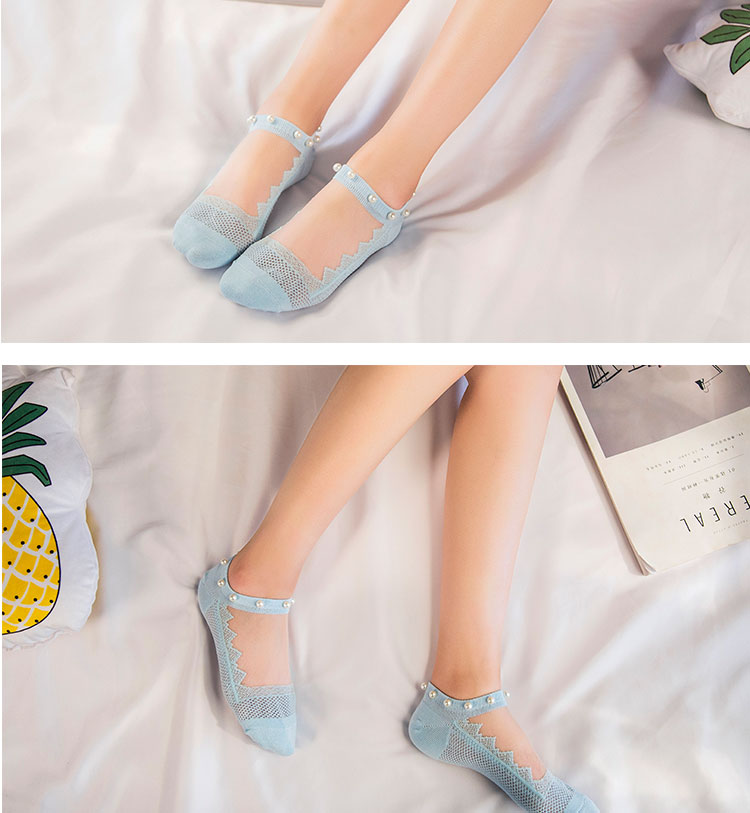Vớ ngọc trai nữ Hàn Quốc dễ thương cotton mùa hè siêu mỏng pha lê cotton cotton trong suốt vớ nữ kính lụa nữ vớ - Vớ hàng tuần tất adidas