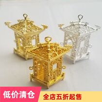 diy jewelry accessories ancient style handmade hairpin headwear material brass Diamond Silk flat Pavilion pylon pendant CT345