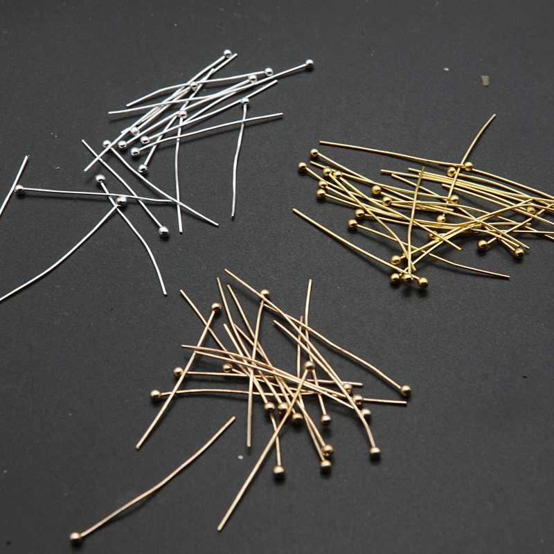 Diy Handmade Material Jewelry Accessories Hanfu Antique Hairpin Accessories Pure Copper Round Head Ball Needle