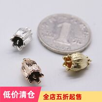 diy handmade jewelry accessories brass hairpin step shake headdress material casting Lily of the Valley pendant CT283