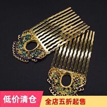 diy handmade material ancient style step shake hairpin jewelry accessories cloisonne drip hair comb fork HL176