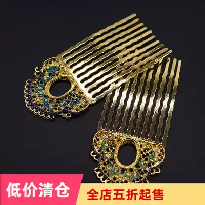 diy handmade material ancient style step shake hairpin jewelry accessories cloisonne drip comb hair fork HL176