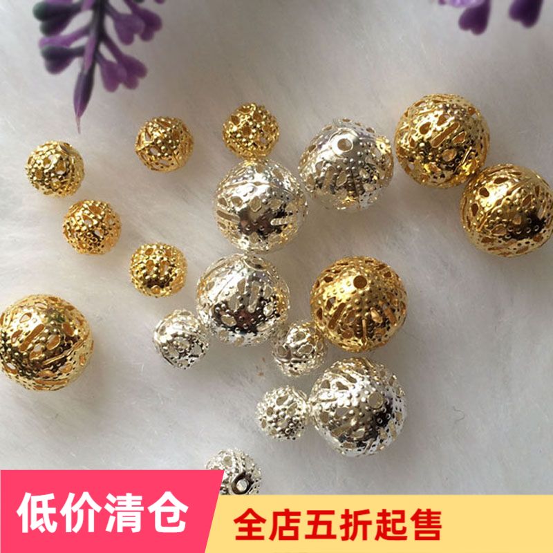 Antique jewelry accessories Hairpin falter handmade DIY materials * Hollow flower balls