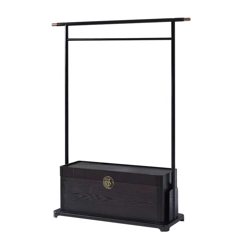 Clothes hat rack solid wood floor dining room Zen for home bedroom hanging clothes hanger Minjuku box clubhouse hotel New Chinese