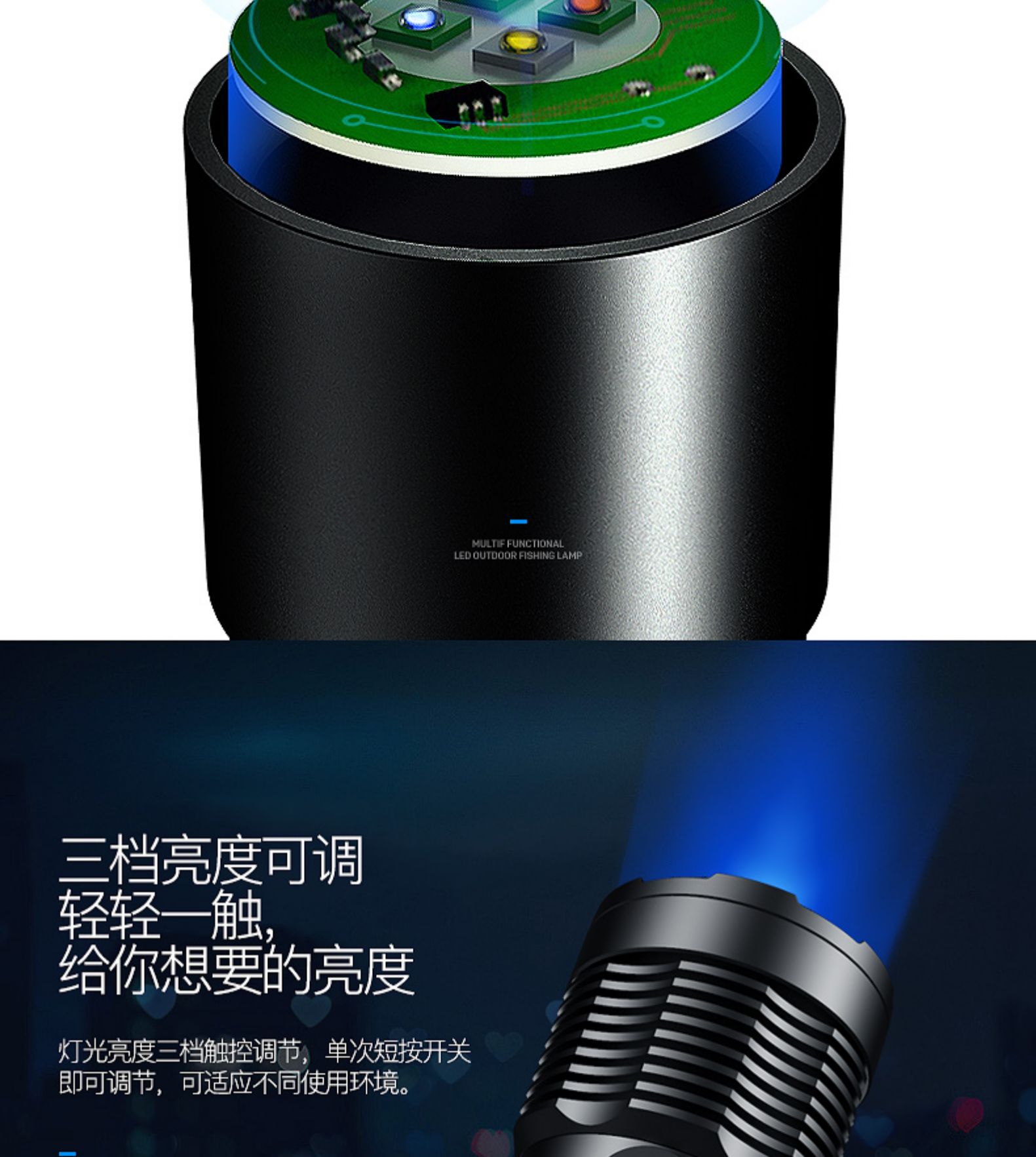 探露 USB快充四光源手电筒钓鱼灯 图3