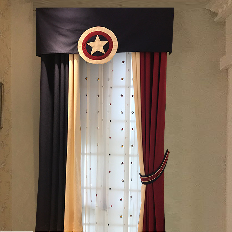 Captain America's Boy Room Cotton - American Living Room Bedroom Shading Curtain Customized Products