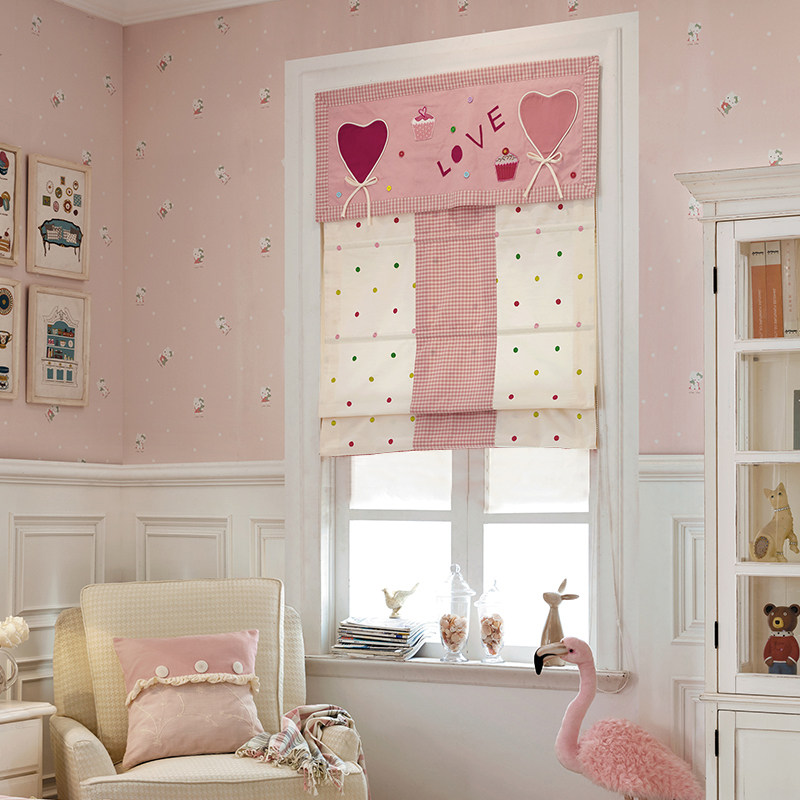Princess Pastoral Xiaoqing New Embroidery Dot Girl Room Folded Curtain Room Living Room Lighted and Shading Curtain