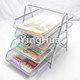 Assembled Multi-Layer File Rack Exported to Europe and the United States, Simple Metal Grid, Creative Home Office Stationery Storage and Organization