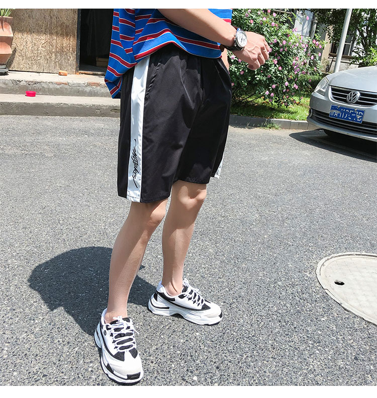 Sinh viên Hàn Quốc thường ba quần short nam mùa hè phần mỏng bốn điểm thẳng in thể thao quần thủy triều thương hiệu lớn quần