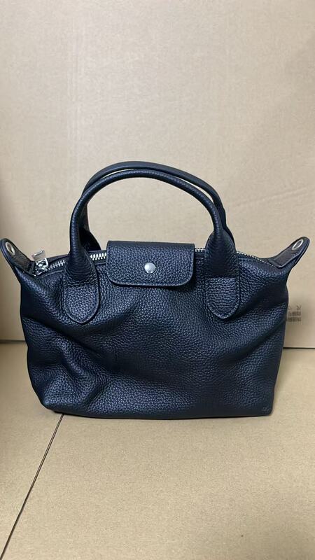 Two-Tone Genuine Leather Dumpling Bag