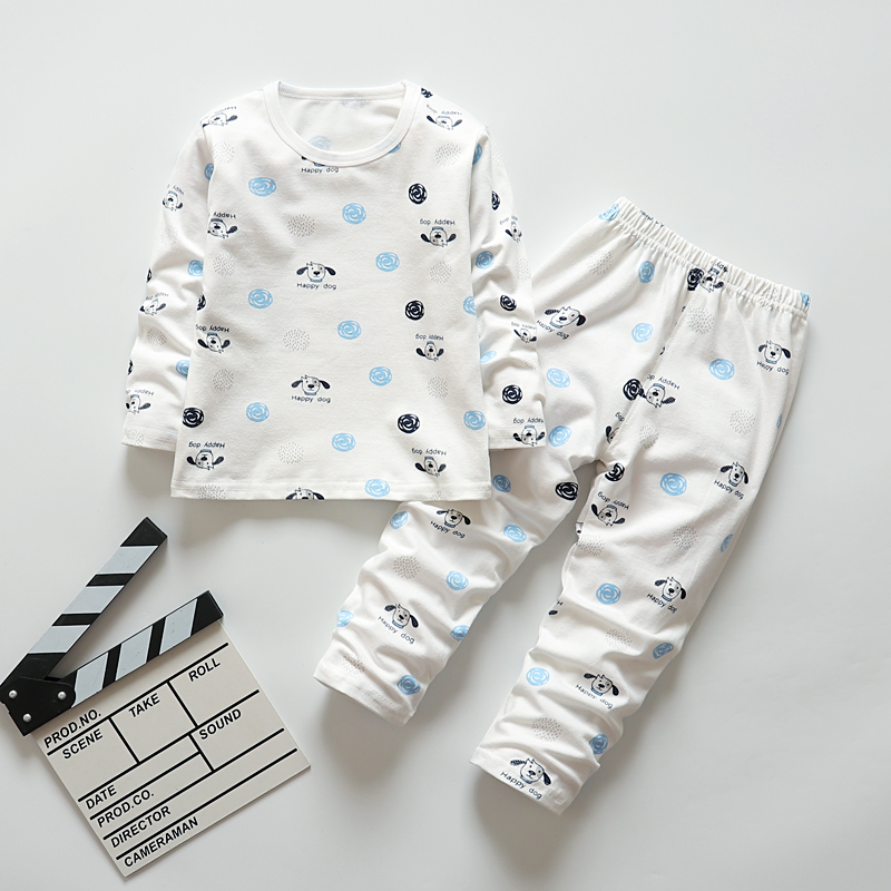 Infant quần quần áo mùa thu mùa thu thiết bé Lycra bông lót hai mảnh bộ childrens mùa thu / mùa đông ấm áp pajama đồ lót.