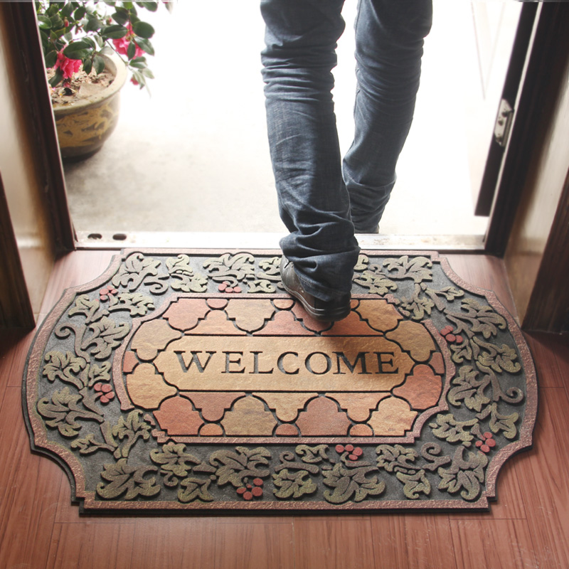 Cao su Âu Mỹ đổ vào thảm cửa biệt thự thảm foyer cửa mat thảm đất vào thảm gia đình - Thảm sàn thảm chùi chân