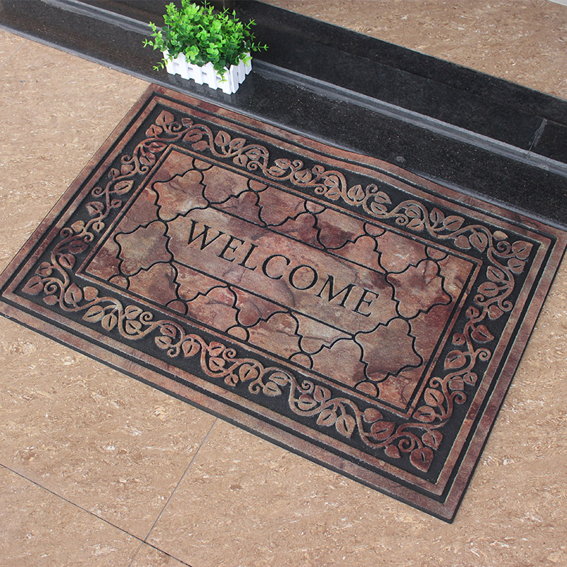 Cao su Âu Mỹ đổ vào thảm cửa biệt thự thảm foyer cửa mat thảm đất vào thảm gia đình - Thảm sàn thảm chùi chân