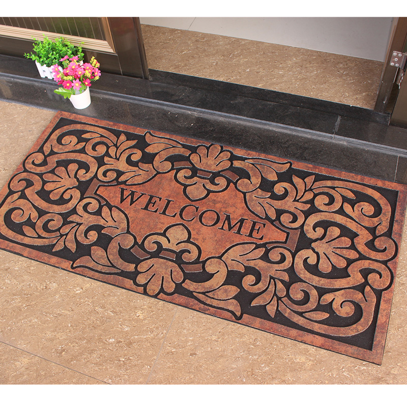 Cao su Âu Mỹ đổ vào thảm cửa biệt thự thảm foyer cửa mat thảm đất vào thảm gia đình - Thảm sàn thảm chùi chân