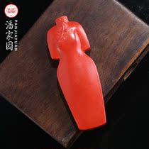 The banner of the traditional craftsmanship of the natural Zhu sand of Pans home opens with a winning pendant