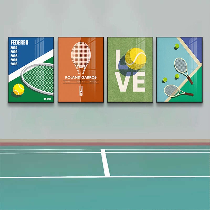 Tennis Court Wall Decoration Sports Venue Gymnasium Hanging Paintings Zheng Xinwen Decorative Paintings Us Open Australian Open French Open Court Map