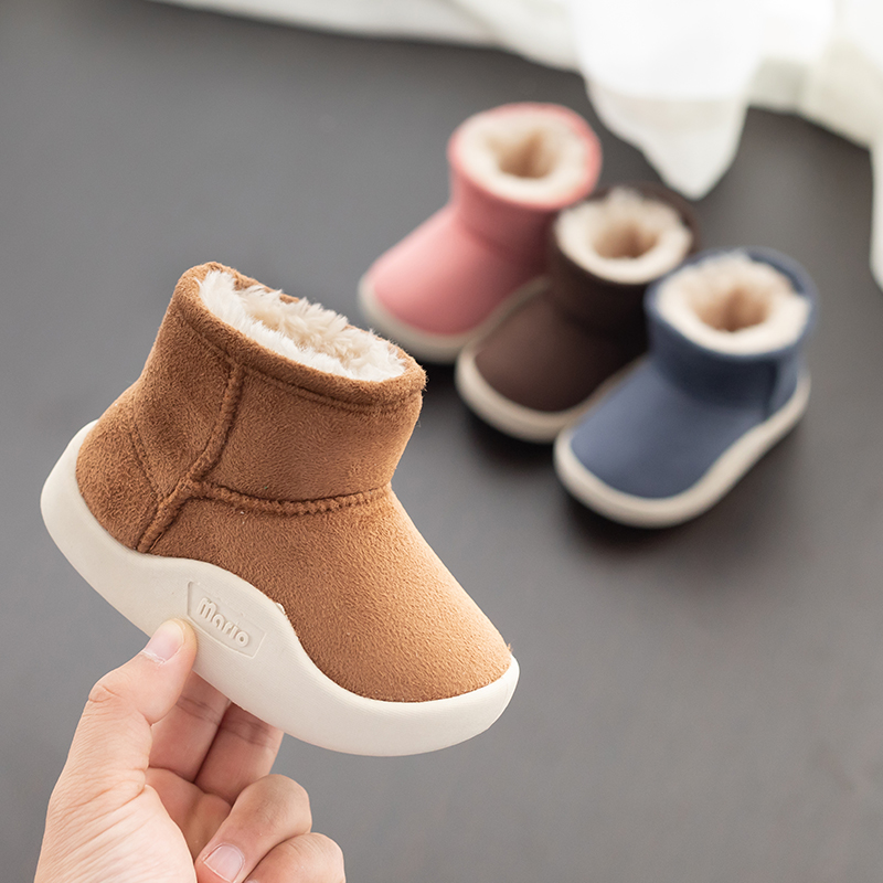 Children's snow boots 1-3 years old 5 boys cotton boots baby winter girls boots short boots baby winter shoes plus velvet cotton shoes