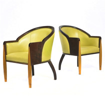 Republic of China Shanghai-style sofa chair all cowhide B&B club cafe designer old Shanghai furniture artist creativity