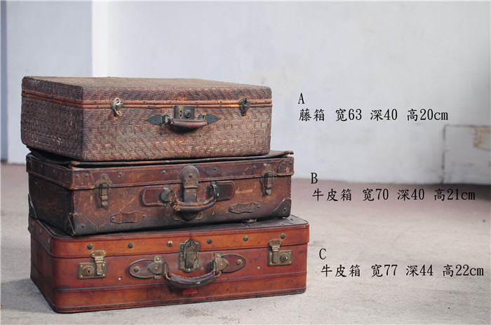 Cũ Thượng Hải cũ mây vali wicker mây hộp cũ đối tượng hoài cổ Trung Quốc phim đạo cụ chụp - Cái hộp hộp gỗ thông