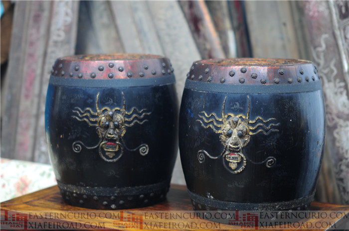 Ming Qing Classical Painter Bench Old-style embroidery rice barrel Ming Qing Classical Old Nostalgic Furniture Classic Old Nostalgic