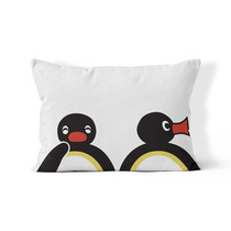Pingu Penguin family pillow office student nap pillow long waist pillow cushion sofa living room backrest