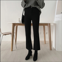 Xiaomi Bear Microlao Jeans Woman 80% small sub 2021 Chunqiu New display slim and broad-legged black micro-horn pants
