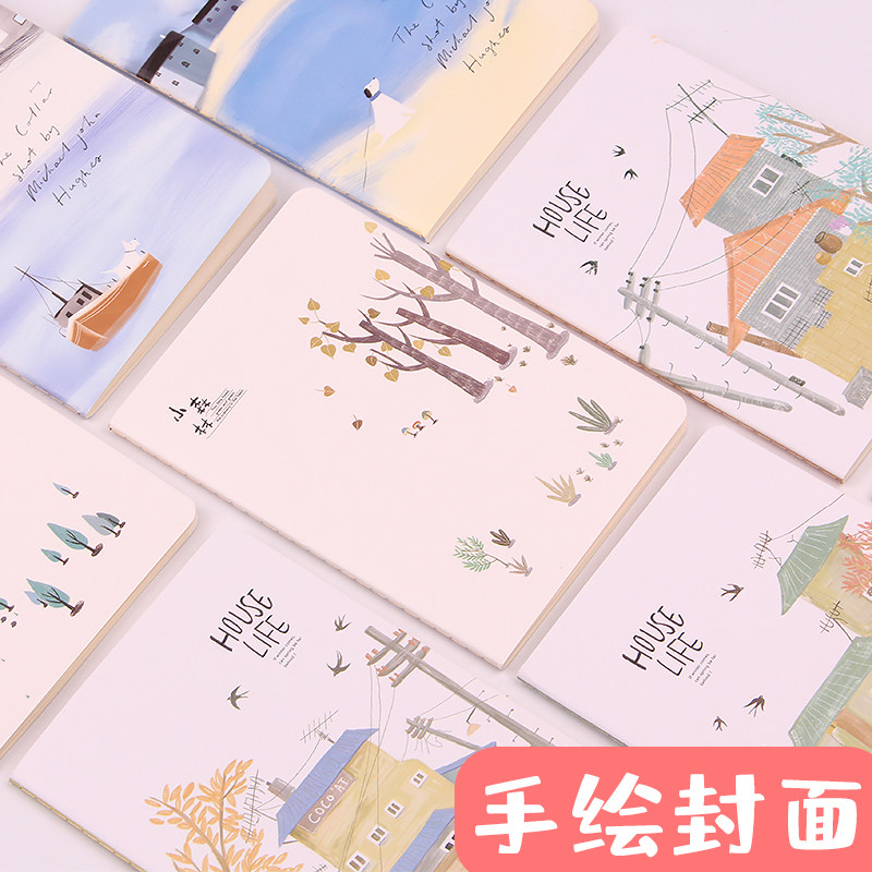 Notebook Notepad Stationery Thicken Soft-face Transcript A5B5 Korea Xiaoqing New minimalist student daybook wholesaler-Taobao
