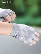 Santic Senthi female spring and summer cycling short finger gloves bike training semifinger glove bike equipment