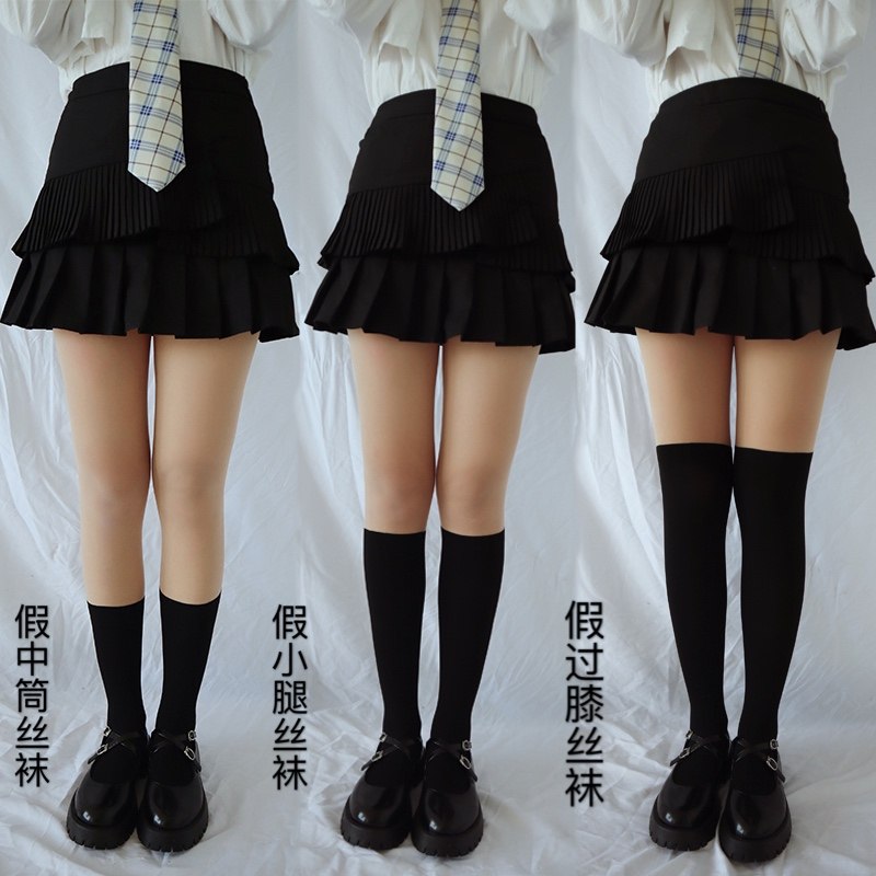 Japanese jk two-section splicing false calf stockings thigh loli over the knee bare legs artifact bottoming pantyhose