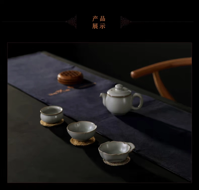 Ru Kiln Teacup Đài Loan Guanjie Open Film có thể nâng cao bộ trà văn phòng cổ điển Bộ trà Master Tea Cup - Trà sứ