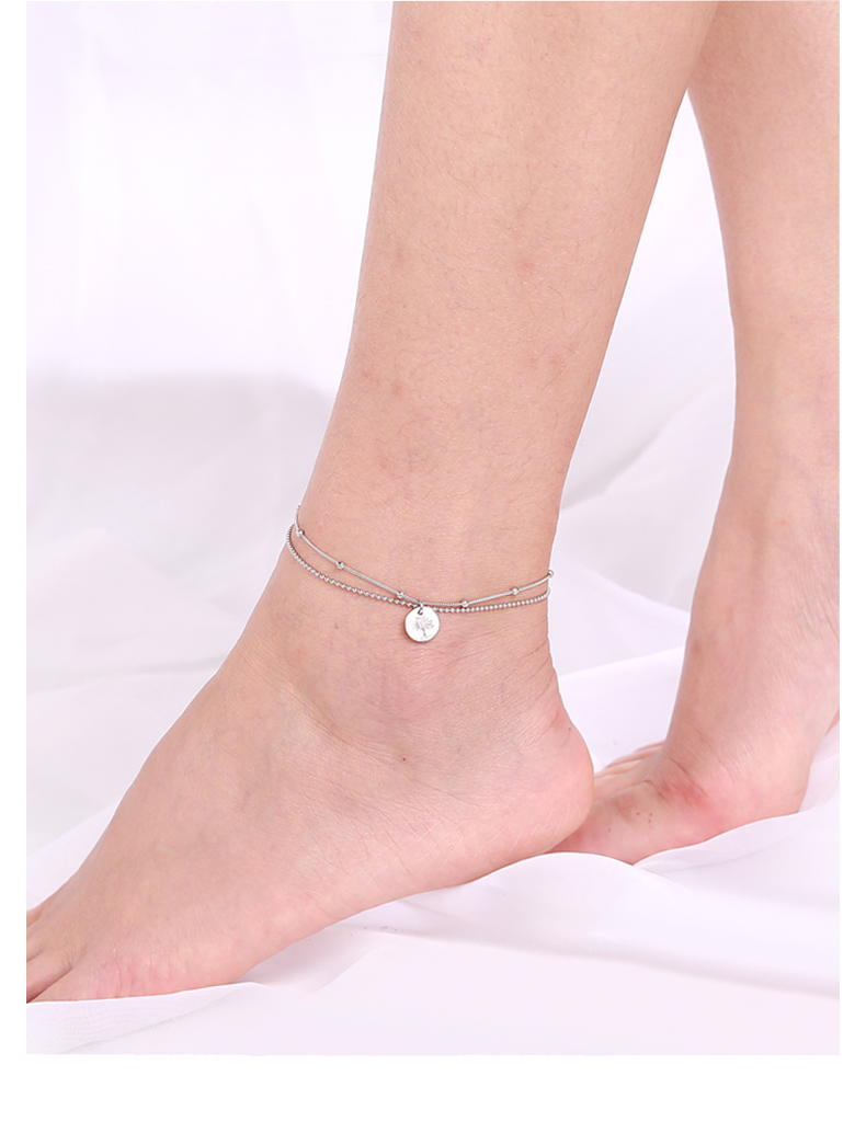 2019 mới 925 dây chuyền bạc đôi thời trang vòng chân nữ DIY tag tùy chỉnh chữ trang sức quà tặng bạn gái quà tặng - Vòng chân lắc chân đẹp