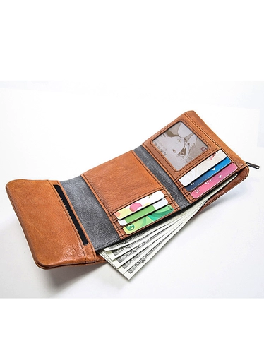 Кожаный кошелек, бумажник, короткая сумка, воловья кожа, из натуральной кожи