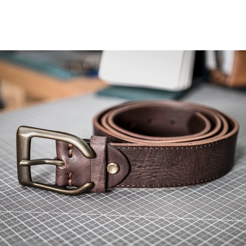 Мужской медный ретро латунный кожаный ремень ручной работы, из натуральной кожи, воловья кожа