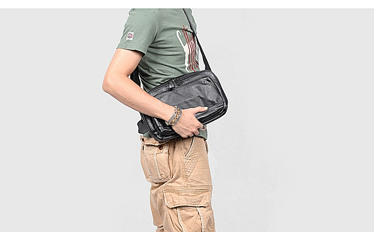 Da khoai tây khoai tây lớp đầu tiên da bò túi da vai túi chéo retro túi nhỏ ngực túi giải trí handmade túi xách túi xách nam túi - Túi của con người túi  chính hãng