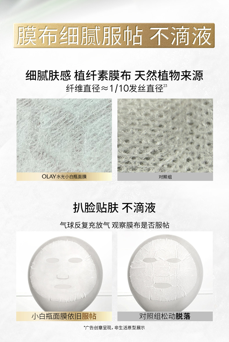 【香港直送】 美國 OLAY 水光透白小白瓶面膜10片 煙酰胺提亮 保濕修護 改善暗沉 抗氧化控油 水光肌【最新版】